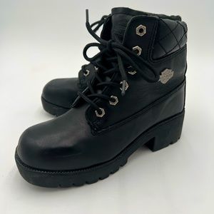 Harley Davidson Womens moto leather booties